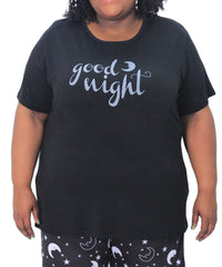 Ladies Printed Good Night PJ Top