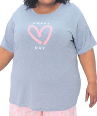 Ladies Printed Happy Day PJ Top