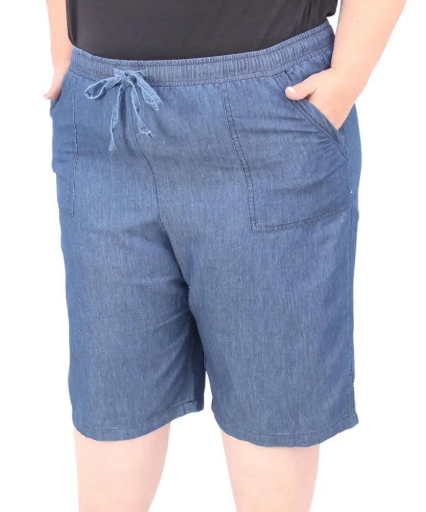 Ladies Chambray Denim Shorts | R349.90 | Eagle Clothing | Plus Size | Big & Tall