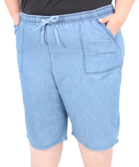 Ladies Chambray Denim Shorts | R349.90 | Eagle Clothing | Plus Size | Big & Tall