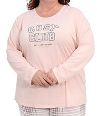 Ladies Long Sleeve Cosy Club PJ Top | R229.90 | Eagle Clothing | Plus Size | Big & Tall