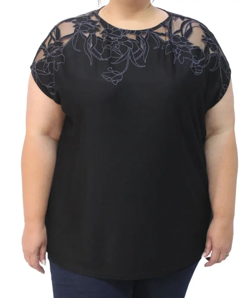 Ladies Plain Burn Out Detail Top | R329.90 | Eagle Clothing | Plus Size | Big & Tall