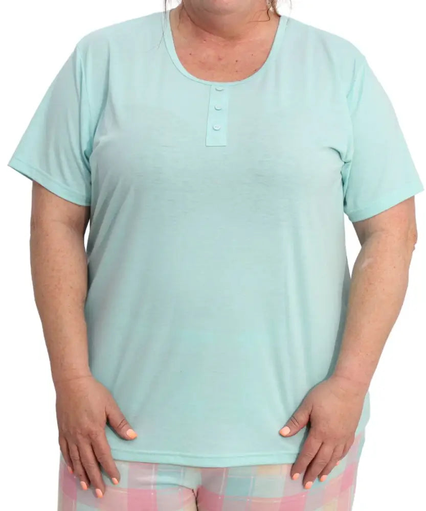 Ladies Plain Button PJ Tee | R209.90 | Eagle Clothing | Plus Size | Big & Tall