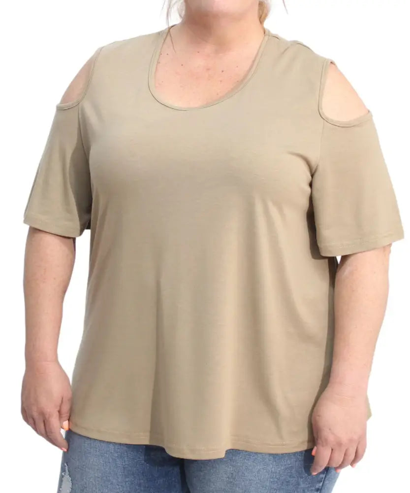 Ladies Plain Cold Shoulder Top | R179.90 | Eagle Clothing | Plus Size | Big & Tall