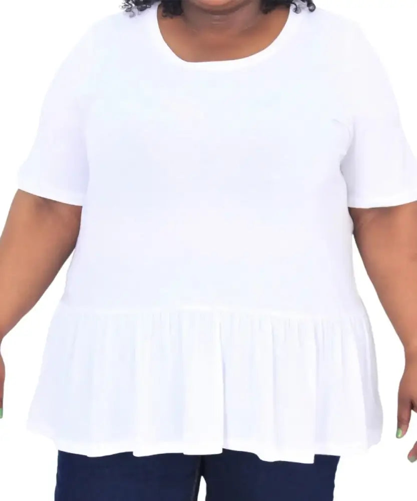 Ladies Plain Swing Frill Top | R169.90 | Eagle Clothing | Plus Size | Big & Tall