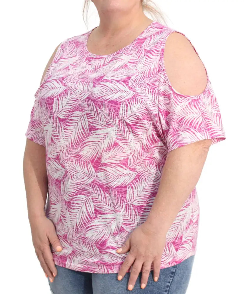 Ladies Printed Cold Shoulder Top | R299.90 | Eagle Clothing | Plus Size | Big & Tall