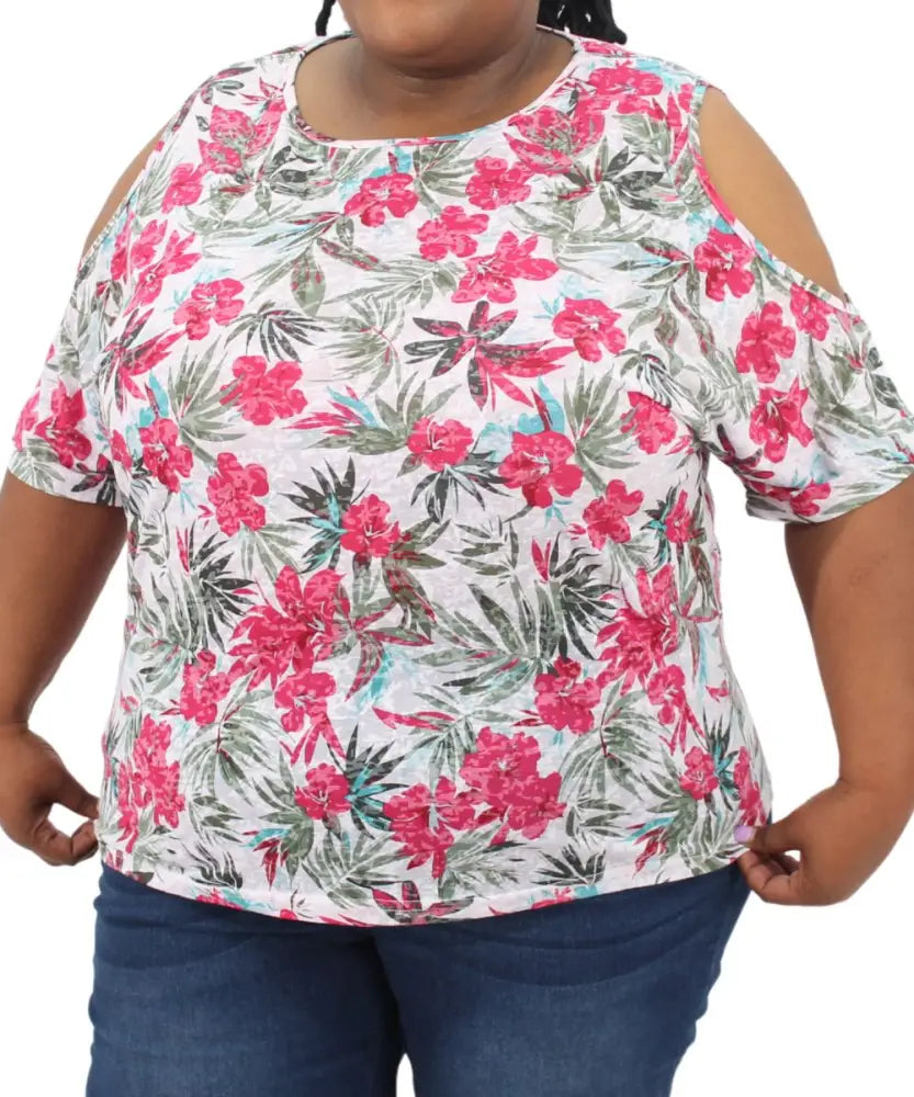 Ladies Printed Cold Shoulder Top | R169.90 | Eagle Clothing | Plus Size | Big & Tall