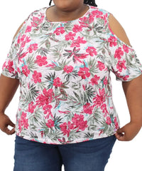 Ladies Printed Cold Shoulder Top | R169.90 | Eagle Clothing | Plus Size | Big & Tall