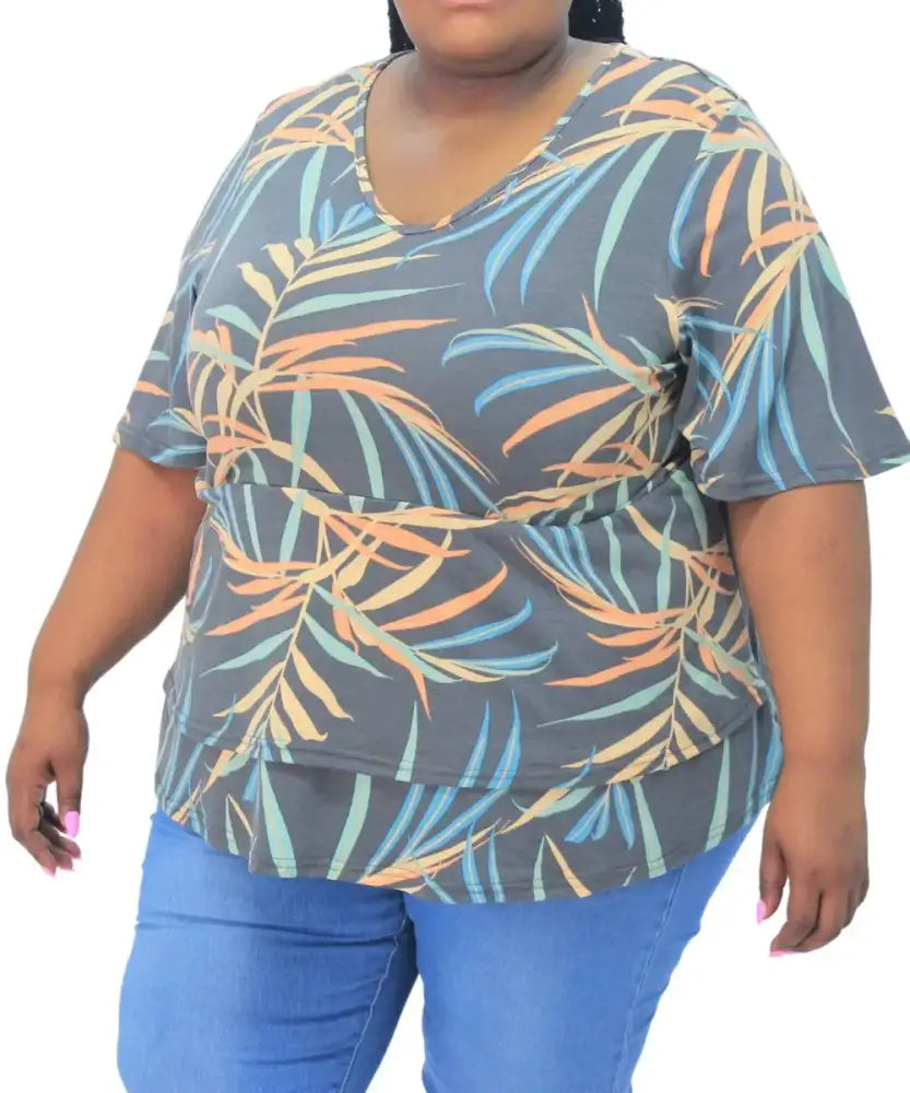 Ladies Printed Cut Line Tunic | R269.90 Eagle Clothing Plus Size Big & Tall