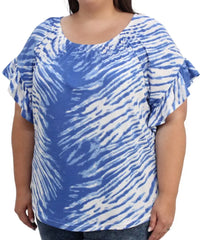 Ladies Printed Frill Top | R359.90 | Eagle Clothing | Plus Size | Big & Tall