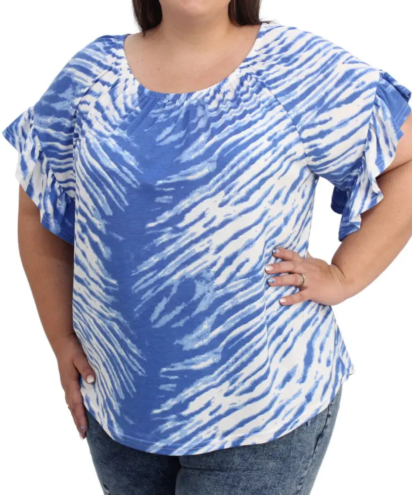 Ladies Printed Frill Top | R359.90 | Eagle Clothing | Plus Size | Big & Tall