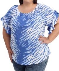 Ladies Printed Frill Top | R359.90 | Eagle Clothing | Plus Size | Big & Tall