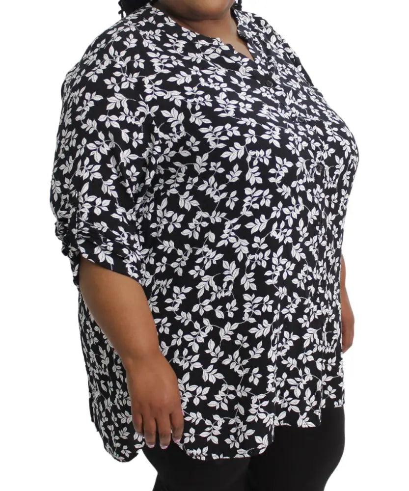 Ladies Printed Mandarin Blouse | R179.90 | Eagle Clothing | Plus Size | Big & Tall