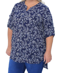 Ladies Printed Mandarin Blouse | R259.90 | Eagle Clothing | Plus Size | Big & Tall