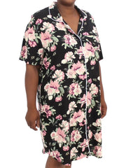 Floral print button-up nightshirt for women perfect for comfortable sleep