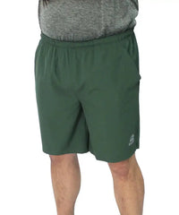 Green Mens Active Cationic Shorts featuring elastic waistband and logo detail