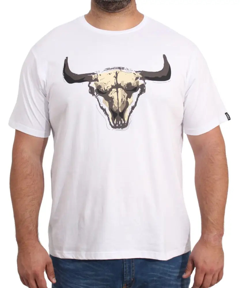 Mens Printed Ox Skull Tee | R279.90 | Eagle Clothing | Plus Size | Big & Tall