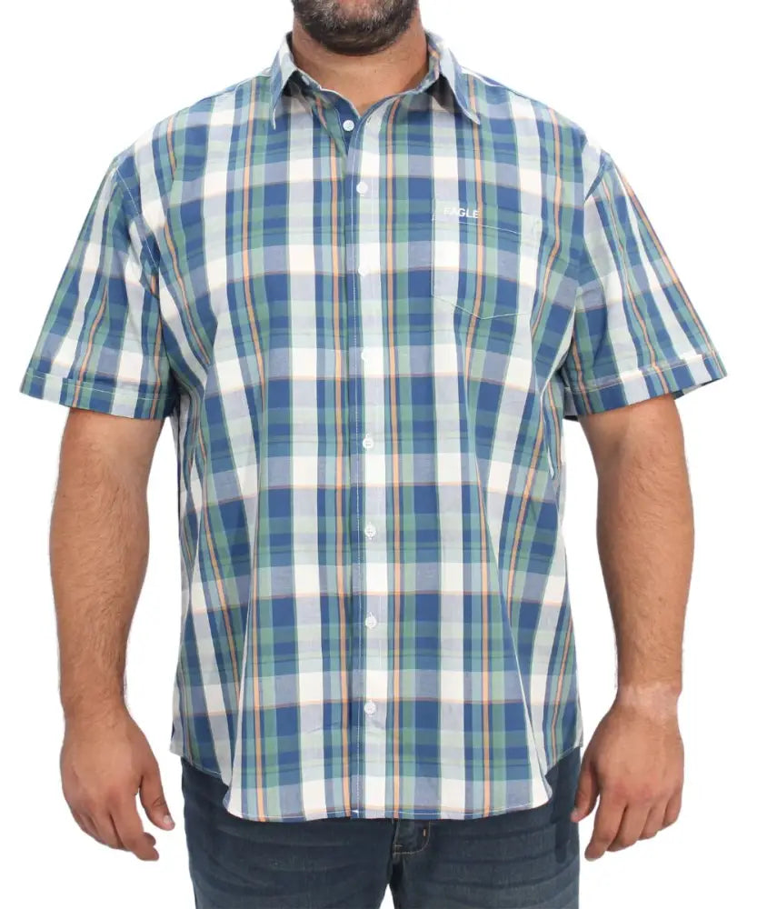 Mens Short Sleeve Check Shirt | R429.90 | Eagle Clothing | Plus Size | Big & Tall