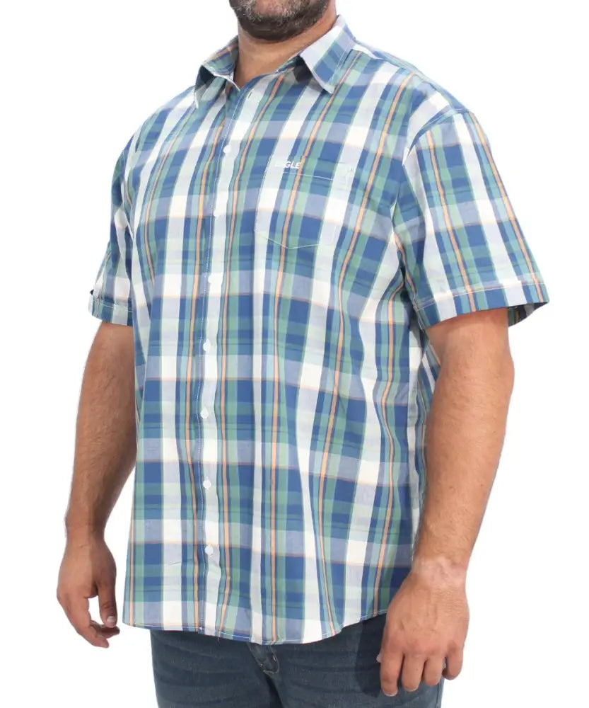 Mens Short Sleeve Check Shirt | R429.90 | Eagle Clothing | Plus Size | Big & Tall