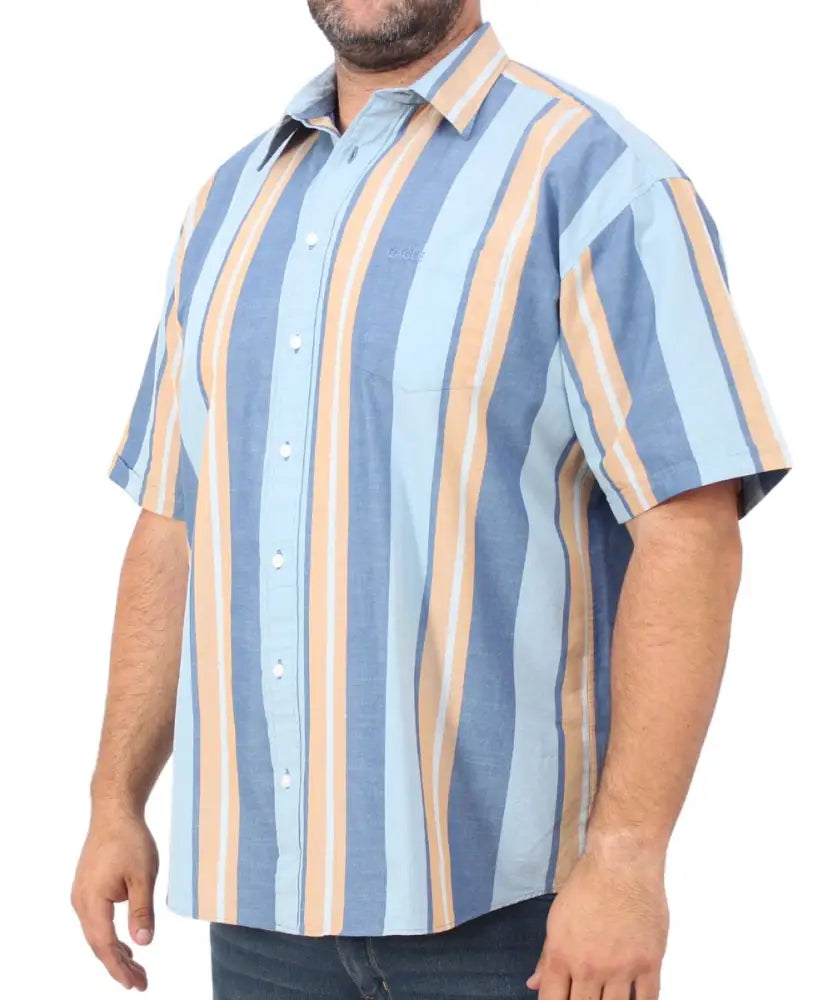 Mens Short Sleeve Stripe Shirt | R499.90 | Eagle Clothing | Plus Size | Big & Tall