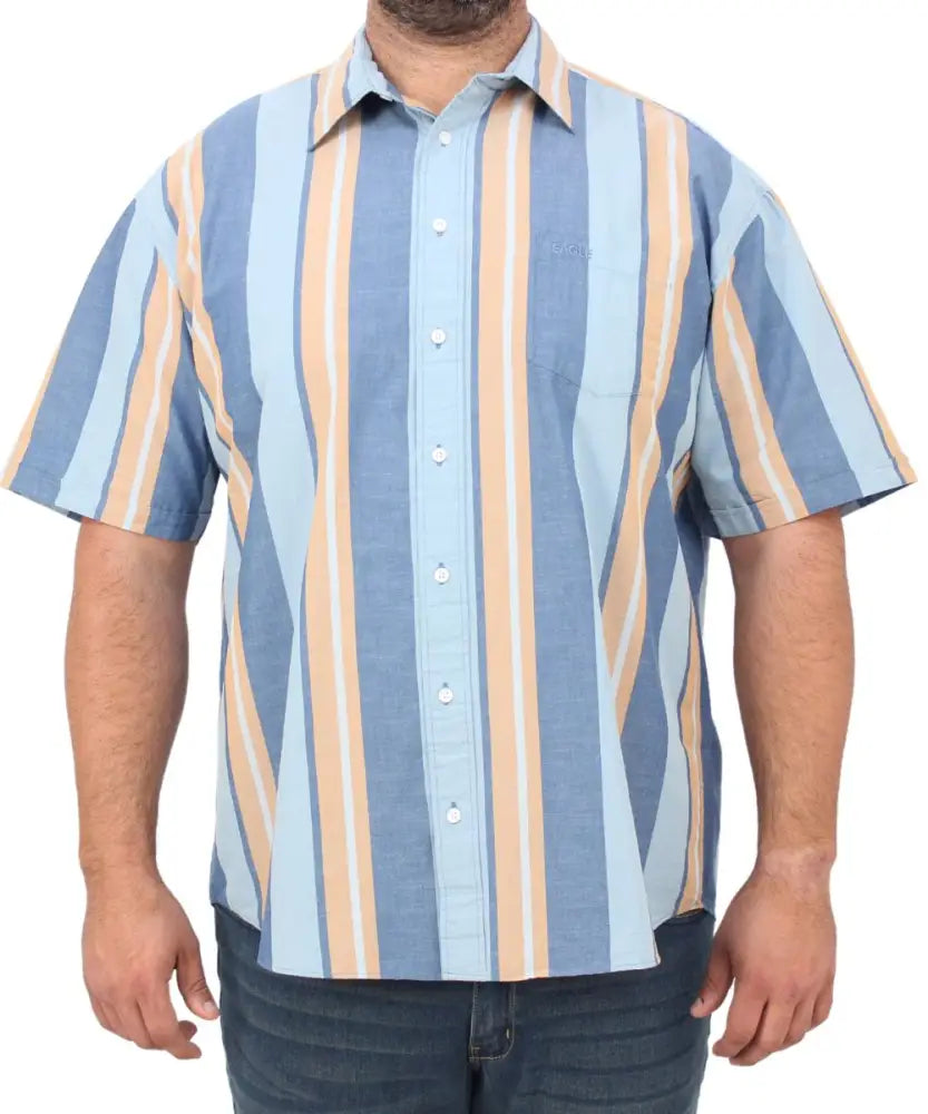 Mens Short Sleeve Stripe Shirt | R499.90 | Eagle Clothing | Plus Size | Big & Tall