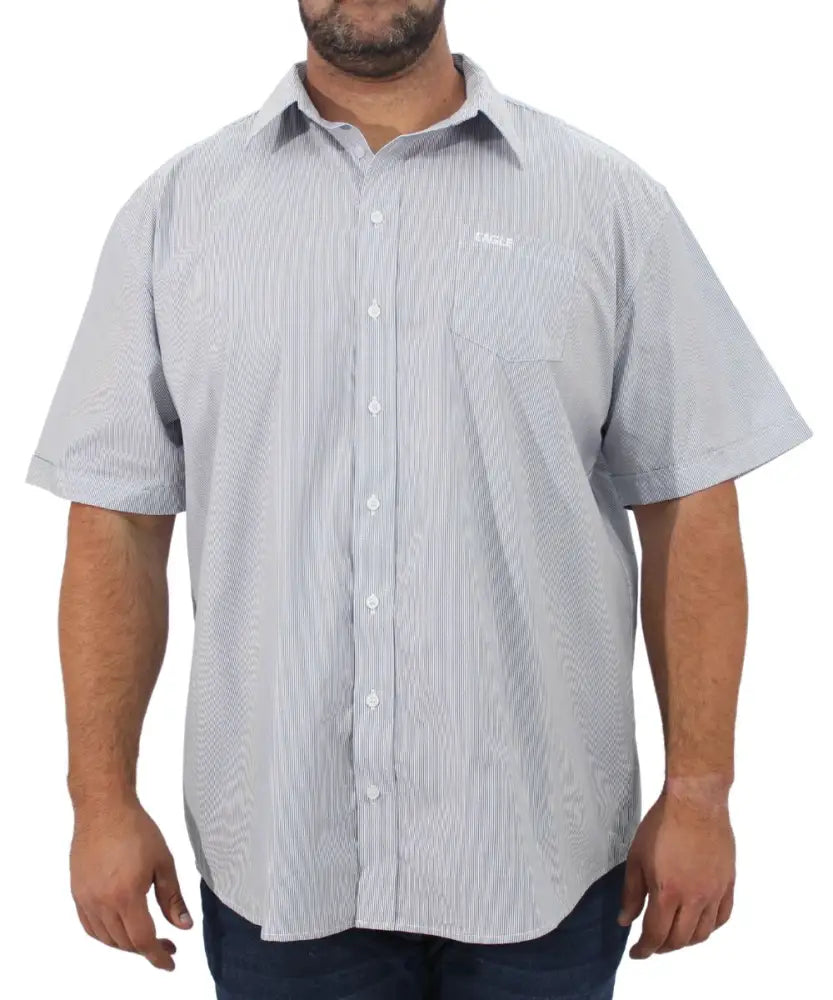 Mens Short Sleeve Stripe Shirt | R429.90 Eagle Clothing Plus Size Big & Tall