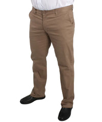 Khaki mens twill chino trouser with straight leg cut for a stylish look